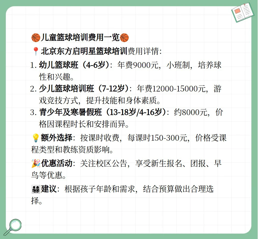 篮球训练班一个月多少钱